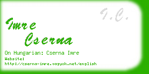 imre cserna business card